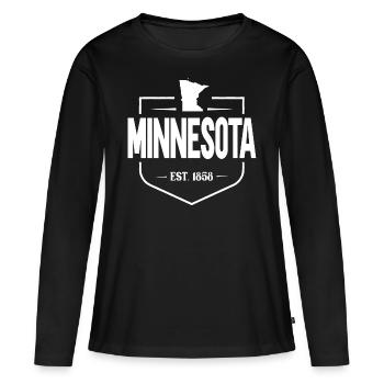 Minnesota - T-shirt manches longues Premium bio Femme - noir - Devant - Julia (174cm)