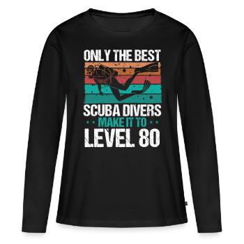 80 Scuba Diving Level 80 Year Diver Snorkeling - Women's Premium Organic Long Sleeve Shirt - black - Front - Julia (174cm)