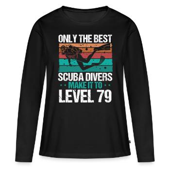 79 Scuba Diving Level 79 Year Diver Snorkeling - Frauen Premium Bio Langarmshirt - Schwarz - Vorne - Julia (174cm)