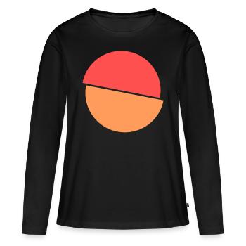 Geteilter Kringel Rotes Und Oranges Design - Frauen Premium Bio Langarmshirt - Schwarz - Vorne - Julia (174cm)