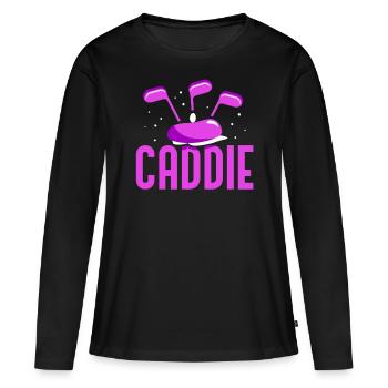 Caddie GolfIng Golf Profession Golfeur - T-shirt manches longues Premium bio Femme - noir - Devant - Julia (174cm)