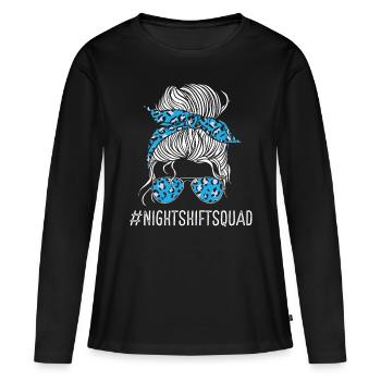Night Shift Squad Paramedic Funny Night Shift EMT - Women's Premium Organic Long Sleeve Shirt - black - Front - Julia (174cm)