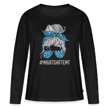 Night Shift EMT Women Ambulance EMS Paramedic - Women's Premium Organic Long Sleeve Shirt - black - Front - Julia (174cm)