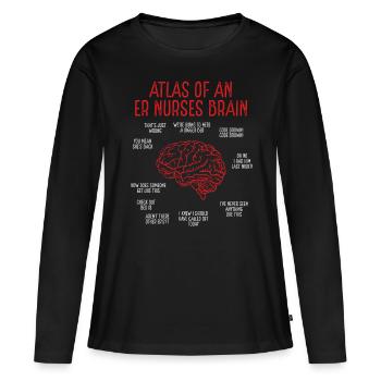 Emergency Medical Nurse ER Nurses Brain ER Tech - Women's Premium Organic Long Sleeve Shirt - black - Front - Julia (174cm)