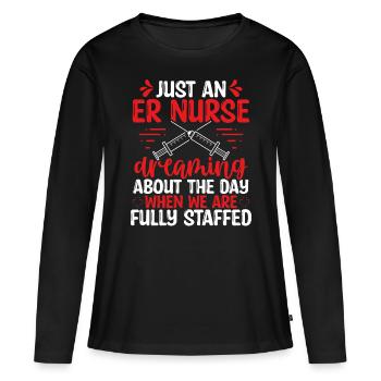 Emergency Medical Nurse Funny ER Nurse ER Tech - Women's Premium Organic Long Sleeve Shirt - black - Front - Julia (174cm)