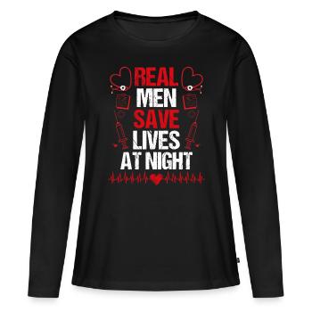 Emergency Medical Service Men save night ER Nurse - Women's Premium Organic Long Sleeve Shirt - black - Front - Julia (174cm)