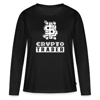 Crypto Traders Trading Trade Crypto Trader - T-shirt manches longues Premium bio Femme - noir - Devant - Julia (174cm)