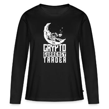 Cryptocurrency Trader Trader Crypto Crypto - T-shirt manches longues Premium bio Femme - noir - Devant - Julia (174cm)
