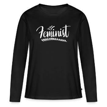 Féminisme féministe féministe féministe - T-shirt manches longues Premium bio Femme - noir - Devant - Julia (174cm)