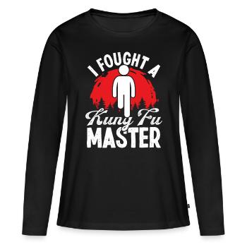 Funny Leg Amputee Survivor Humor Amputated Leg - Women's Premium Organic Long Sleeve Shirt - black - Front - Julia (174cm)