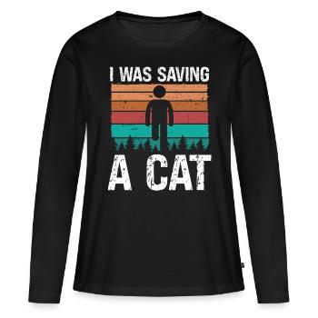 Amputated Leg Survivor saving a Cat Leg Amputee - Women's Premium Organic Long Sleeve Shirt - black - Front - Julia (174cm)