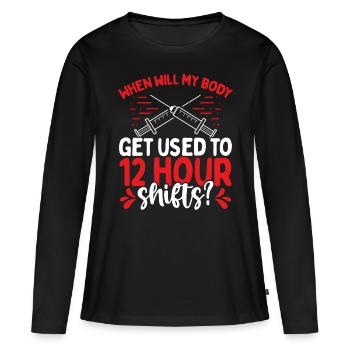 Emergency Medical Nurse 12 Hour Shifts Cardiac - Women's Premium Organic Long Sleeve Shirt - black - Front - Julia (174cm)