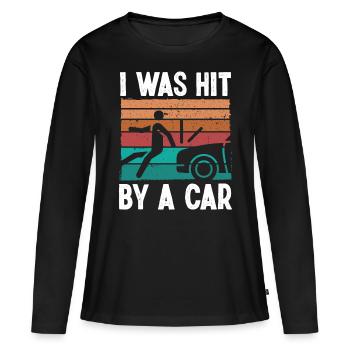 Un survivant d’une jambe amputée frappé par une personne amputée d’une jambe de voiture - T-shirt manches longues Premium bio Femme - noir - Devant - Julia (174cm)