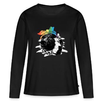 Tshirt autistique Autimus Cadeau Asperger Enfants - T-shirt manches longues Premium bio Femme - noir - Devant - Julia (174cm)