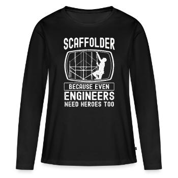 Constructeurs d’échafaudages - T-shirt manches longues Premium bio Femme - noir - Devant - Julia (174cm)