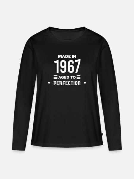 Perfekt gealtert 1967 - Frauen Premium Bio Langarmshirt - Schwarz