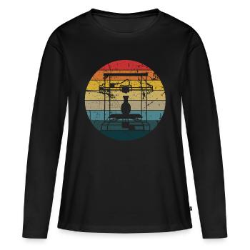 Imprimante 3D - T-shirt manches longues Premium bio Femme - noir - Devant - Julia (174cm)