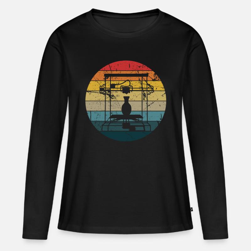 3d Drucker - Frauen Premium Bio Langarmshirt - Schwarz