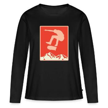 Skater Skateboard Cadeau Halfpipe Sk8 Ollie - T-shirt manches longues Premium bio Femme - noir - Devant - Julia (174cm)