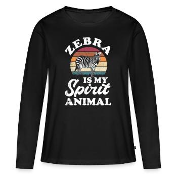 Zebra - Frauen Premium Bio Langarmshirt - Schwarz - Vorne - Julia (174cm)