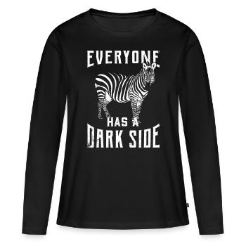 Zebra Geschenk Schwarz-weiß Safari Savanne Steppe - Frauen Premium Bio Langarmshirt - Schwarz - Vorne - Julia (174cm)