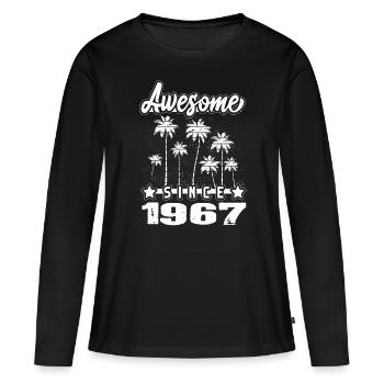 Awesome Since 1967 - Frauen Premium Bio Langarmshirt - Schwarz - Vorne - Julia (174cm)