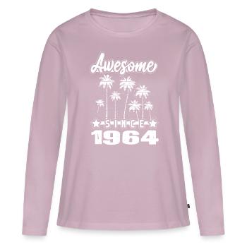 Awesome Since 1964 - Frauen Premium Bio Langarmshirt - Altrosa - Vorne - Julia (174cm)