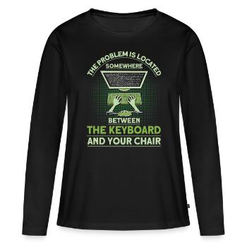 Das Problem ist lokalisiert Sysadmin - Frauen Premium Bio Langarmshirt - Schwarz - Vorne - Julia (174cm)