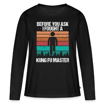 Leg Amputee Vintage Humor Sarcasm Amputated Leg - Women's Premium Organic Long Sleeve Shirt - black - Front - Julia (174cm)