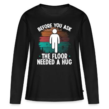 Funny Leg Amputee a hug Amputated Leg Survivor - Women's Premium Organic Long Sleeve Shirt - black - Front - Julia (174cm)