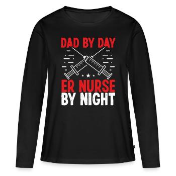 Emergency Medical Nurse Night Shift ER Nurse Dad - Women's Premium Organic Long Sleeve Shirt - black - Front - Julia (174cm)