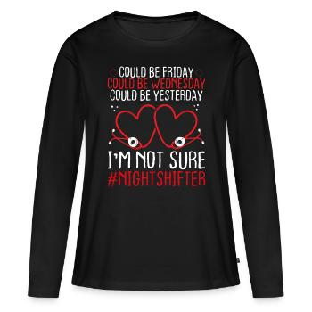 Night Shift Emergency Medical Funny ER Nurse - Women's Premium Organic Long Sleeve Shirt - black - Front - Julia (174cm)