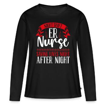 ER Nurse saving Night Shift Emergency Medical - Women's Premium Organic Long Sleeve Shirt - black - Front - Julia (174cm)