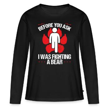Funny Leg Amputee a Bear Amputated Leg Survivor - Women's Premium Organic Long Sleeve Shirt - black - Front - Julia (174cm)
