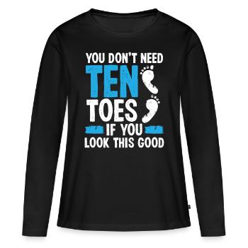 Toe Amputee Look this good Amputated Toe Survivor - Women's Premium Organic Long Sleeve Shirt - black - Front - Julia (174cm)