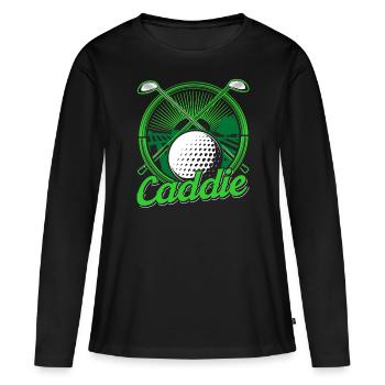 Caddie Golf Golf Golfeur Profession - T-shirt manches longues Premium bio Femme - noir - Devant - Julia (174cm)