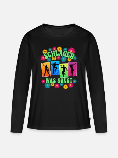 Schlagerparty Schlager - Frauen Premium Bio Langarmshirt - Schwarz