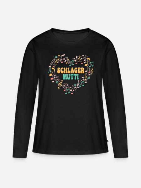 Schlagerparty Schlager Mutti - Frauen Premium Bio Langarmshirt - Schwarz