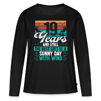 19 Year Old Kitesurfer Kiteboarding 19 Birthday - Frauen Premium Bio Langarmshirt - Schwarz - Vorne - Julia (174cm)