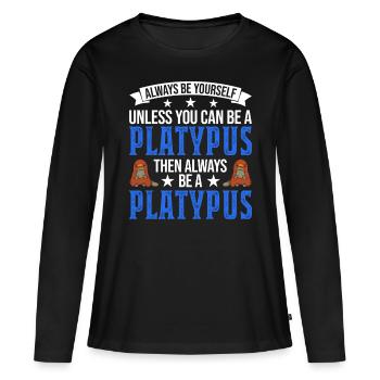 Ornithorynque Cadeau Ornithorynque - T-shirt manches longues Premium bio Femme - noir - Devant - Julia (174cm)