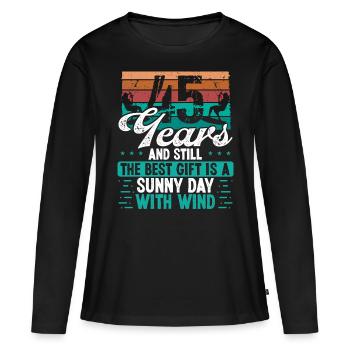 45 Year Old Kitesurfer Kiteboarding 45 Birthday - Frauen Premium Bio Langarmshirt - Schwarz - Vorne - Julia (174cm)