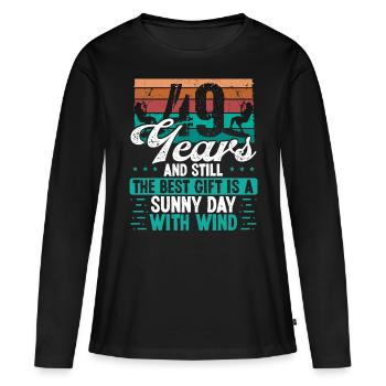 49 Year Old Kitesurfer Kiteboarding 49 Birthday - Frauen Premium Bio Langarmshirt - Schwarz - Vorne - Julia (174cm)