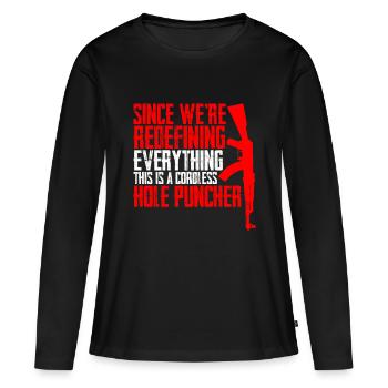 Il s’agit d’un perforateur sans fil 2 - T-shirt manches longues Premium bio Femme - noir - Devant - Julia (174cm)