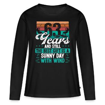 63 Year Old Kitesurfer Kiteboarding 63 Birthday - Frauen Premium Bio Langarmshirt - Schwarz - Vorne - Julia (174cm)