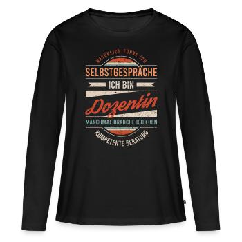 Dozentin Arbeitskollege Kollege Geschenk Retro - Frauen Premium Bio Langarmshirt - Schwarz - Vorne - Julia (174cm)