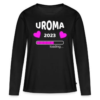 Uroma 2023 Schwangerschaf Urgroßmutter Idee - Frauen Premium Bio Langarmshirt - Schwarz - Vorne - Julia (174cm)