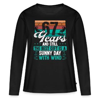 67 Year Old Kitesurfer Kiteboarding 67 Birthday - Frauen Premium Bio Langarmshirt - Schwarz - Vorne - Julia (174cm)