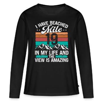 19 Year Old Hiker Mountains Hiking 19 Birthday - Women's Premium Organic Long Sleeve Shirt - black - Front - Julia (174cm)