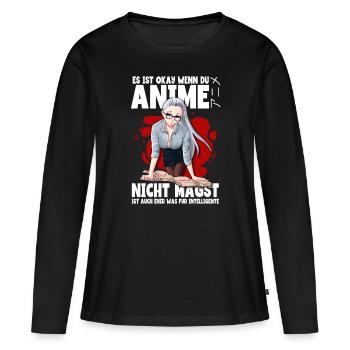 Anime disant Weeb Otaku - T-shirt manches longues Premium bio Femme - noir - Devant - Julia (174cm)