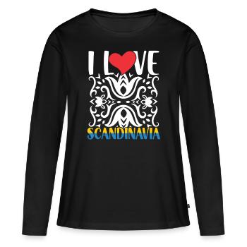 I love Scandinavian Scandinavian Scandinavian - Women's Premium Organic Long Sleeve Shirt - black - Front - Julia (174cm)